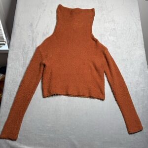 Free People Sweater Womens‎ S BFF Small Wool Alpaca Blend Orange Cowl Neck Boho